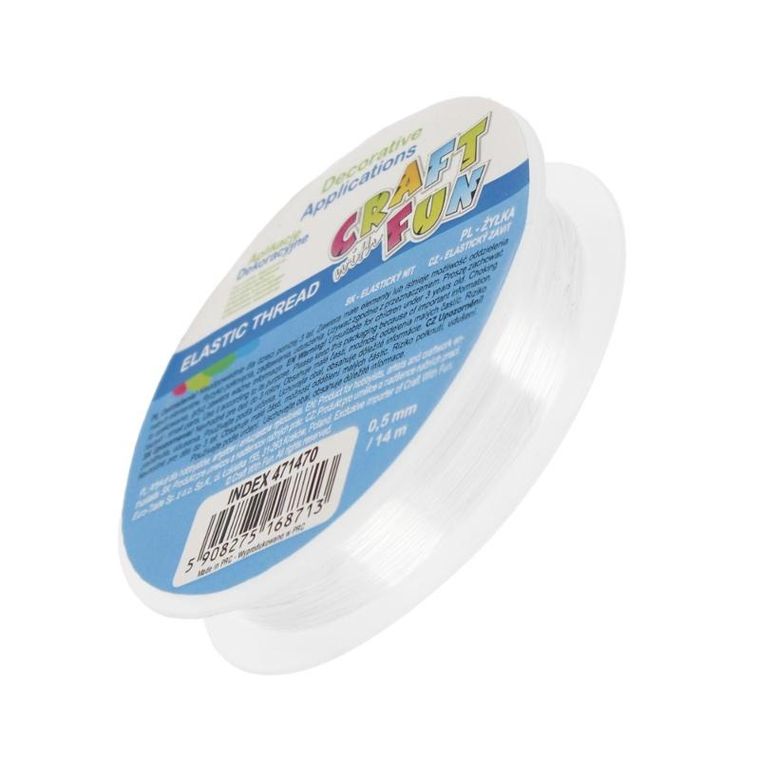 Craft With Fun, żyłka dekoracyjna, biała, 14 m