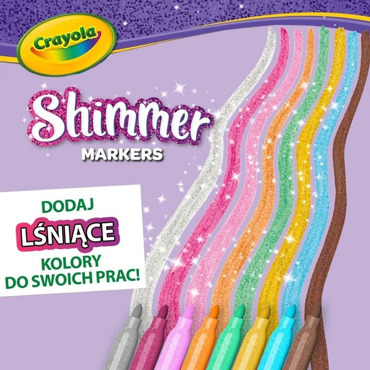 Crayola, flamastry błyszczące, 8 szt.