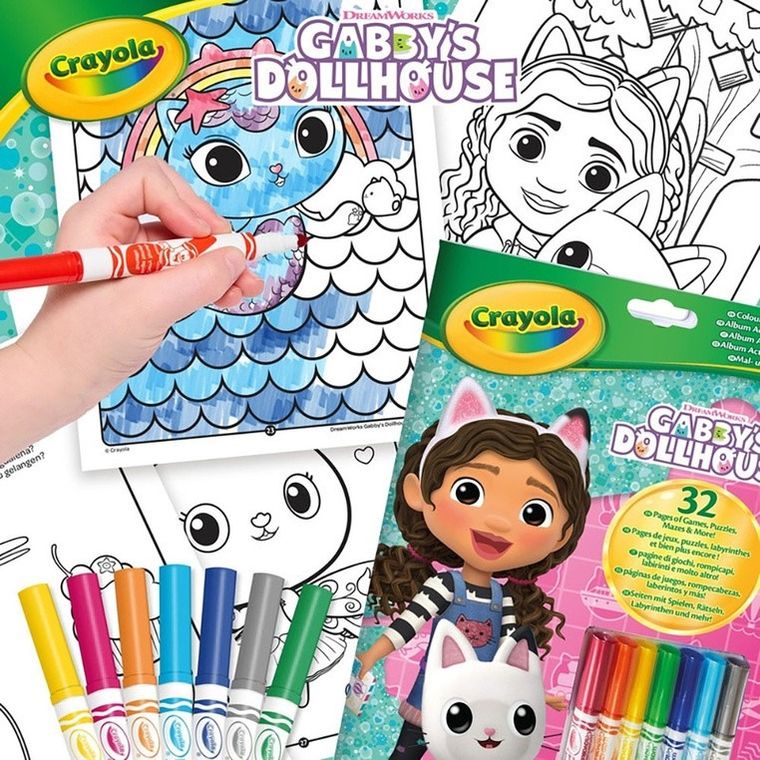 Crayola, Koci Domek Gabi, kolorowanka z łamigłówkami i flamastrami