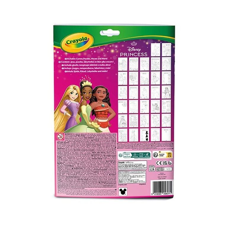 Crayola, Księżniczki Disneya, kolorowanka z łamigłówkami i flamastrami