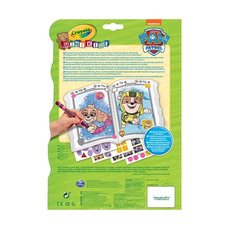 Crayola, Mini Kids, Psi Patrol, Kształty i kolory, kolorowanka z naklejkami