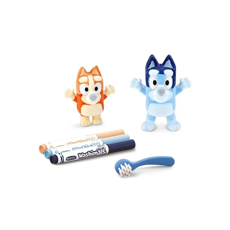 Crayola, Washimals, Bluey, figurki do kolorowania zmywalnymi flamastrami, 2 szt.