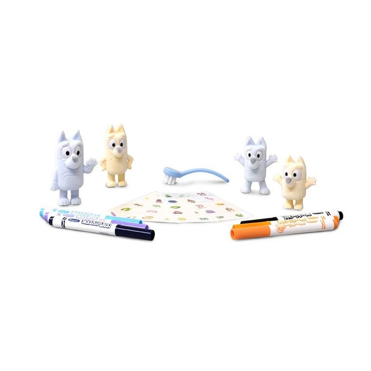 Crayola, Washimals, Bluey, figurki do kolorowania zmywalnymi flamastrami, 4 szt.