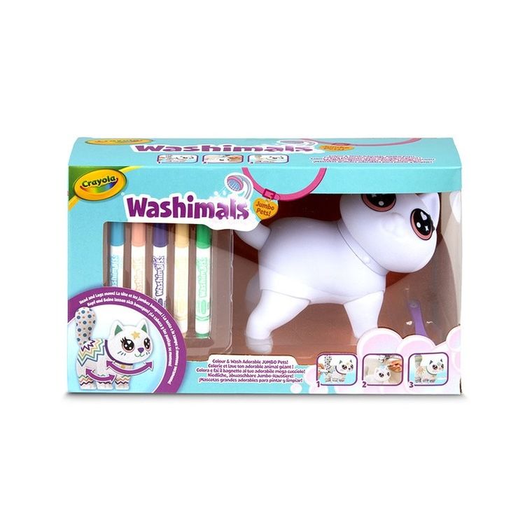 Crayola, Washimals, Jumbo Pets, figurka do kolorowania zmywalnymi flamastrami, Kotka Jenny