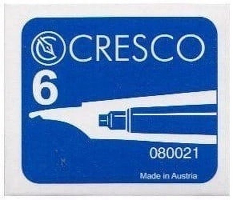 Cresco, naboje do piór, niebieskie, 6 szt.
