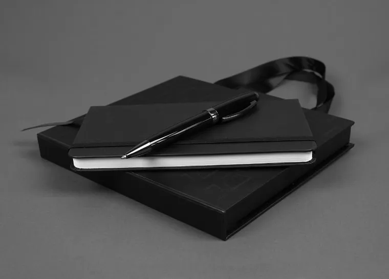 Cresco, Symphony, długopis + notes premium w pudełku, czarny