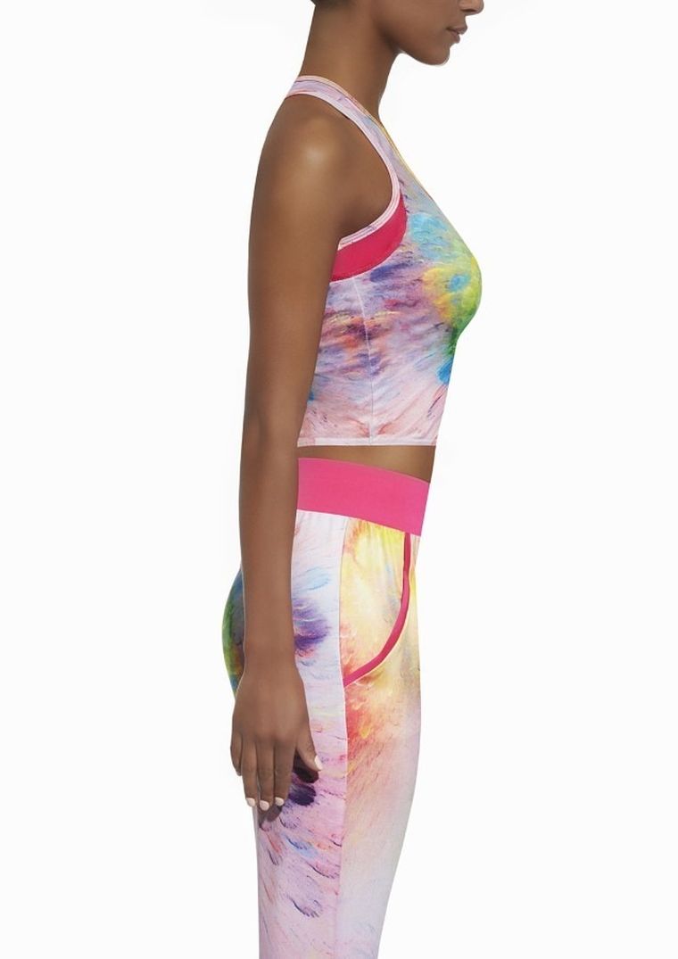 Crop-top sportowy damski, mix, Bas Black