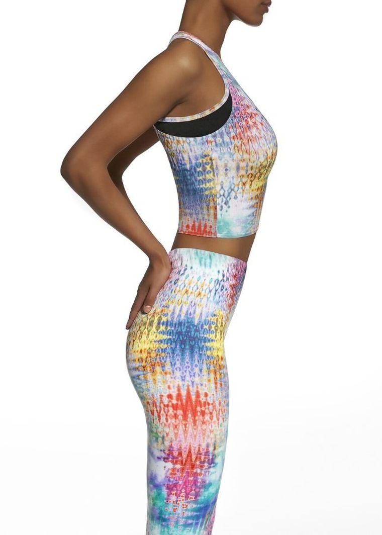 Crop-top sportowy damski, mix, Bas Black