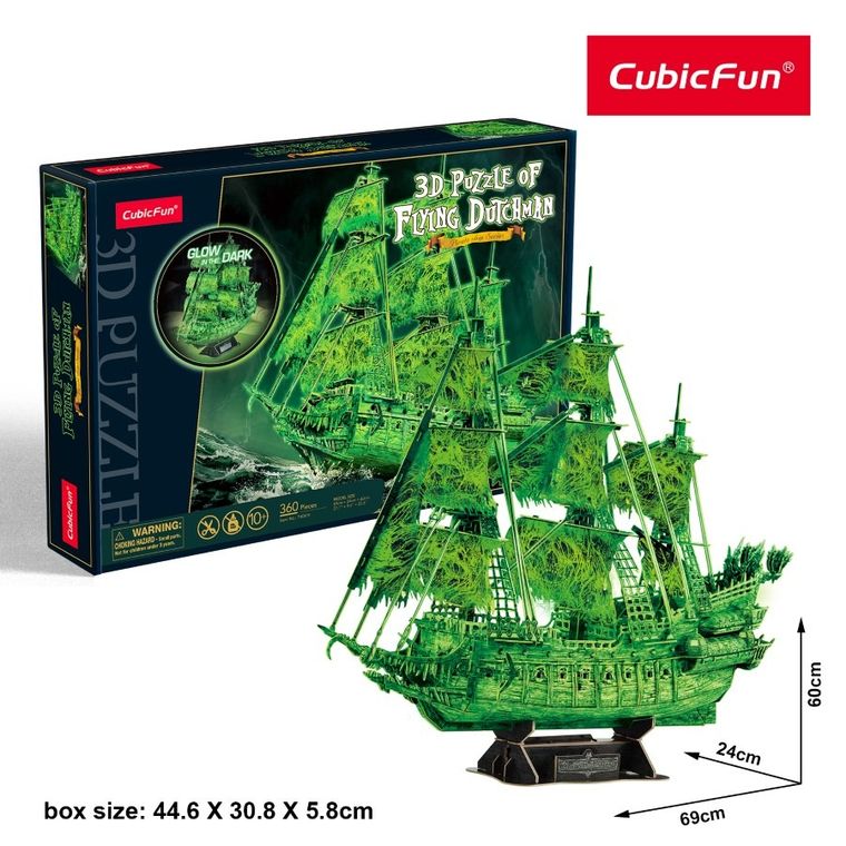 Cubic Fun, Latający Holender, puzzle 3D, świecące w ciemności, 360 elementów