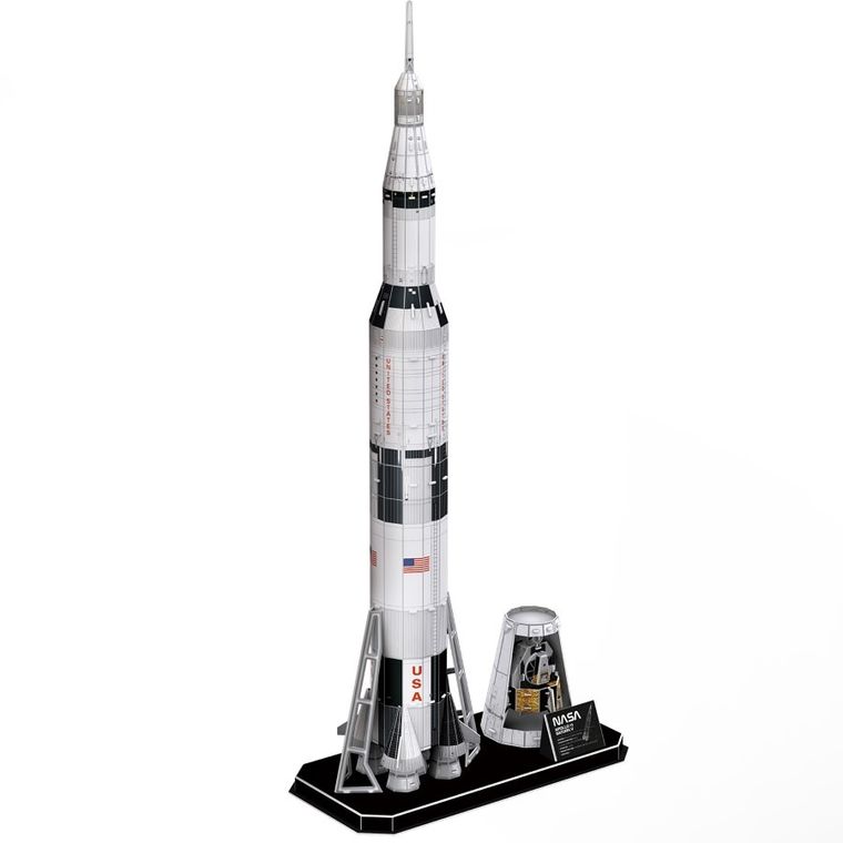 Cubic Fun, NASA, Apollo Saturn V Rocket, puzzle 3D, 136 elementów