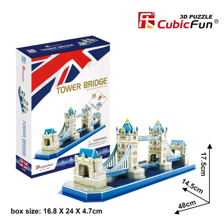 Cubic Fun, Tower Bridge, puzzle 3D, 52 elementów