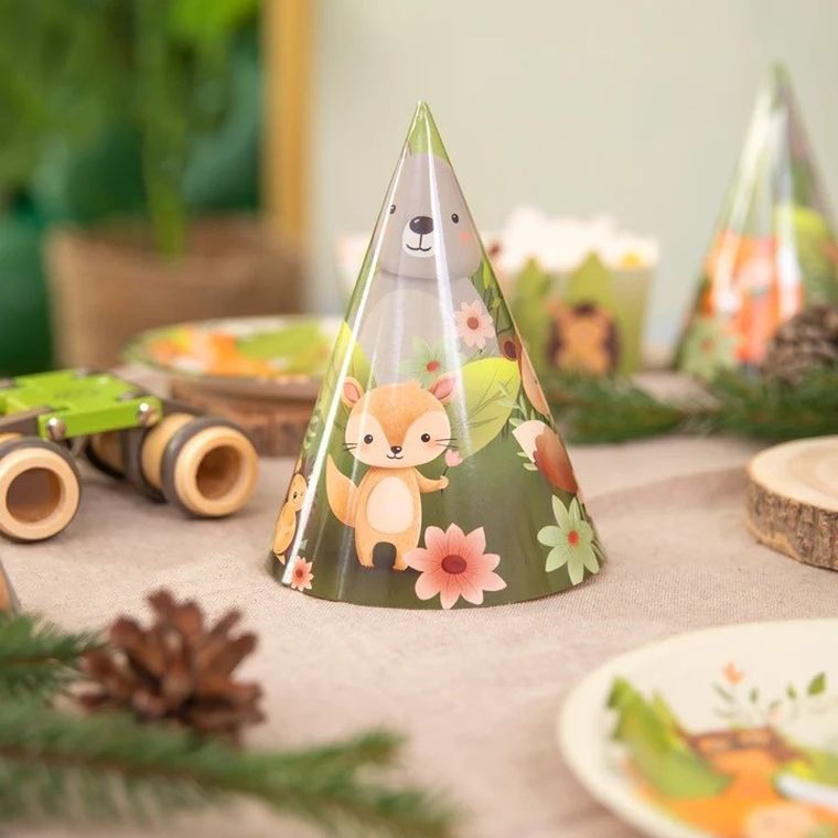 Czapeczki, leśni przyjaciele, 10-16 cm, 6 szt.