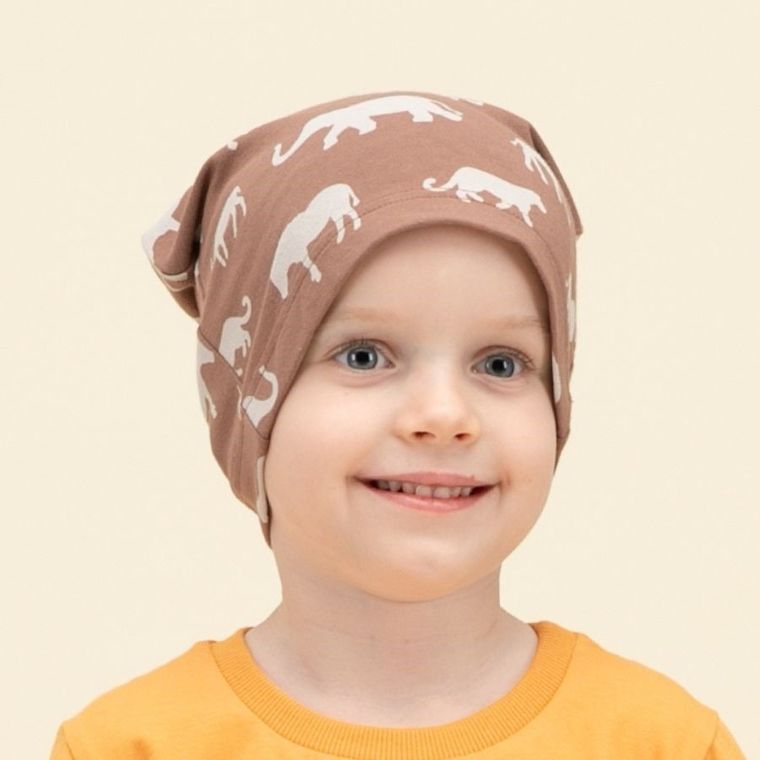 Czapka chłopięca, brązowa, Pinokio