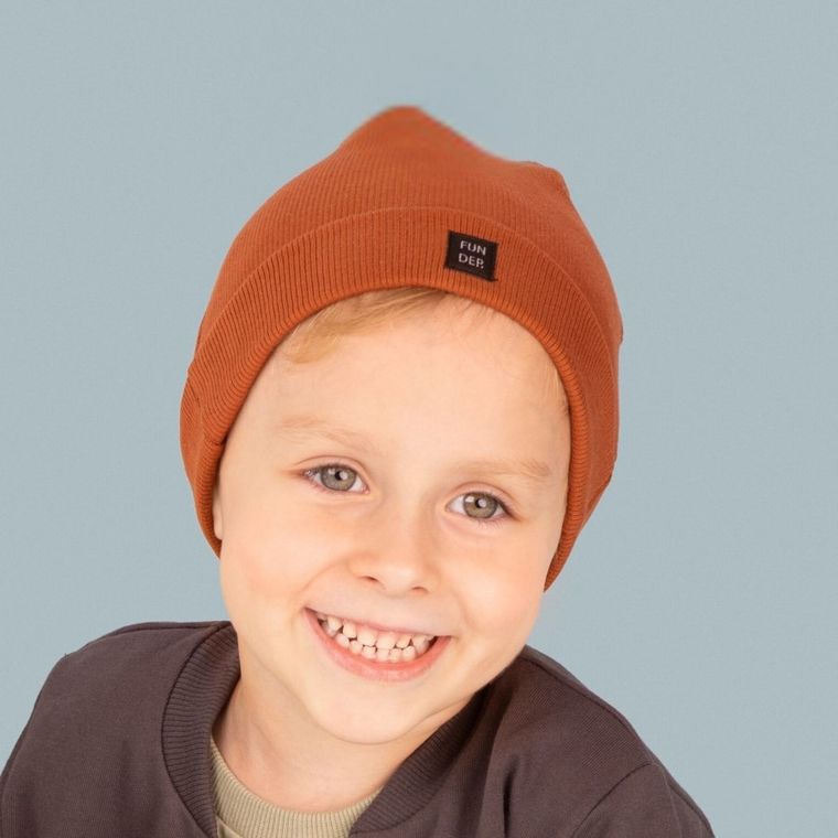 Czapka chłopięca, brązowa, Pinokio