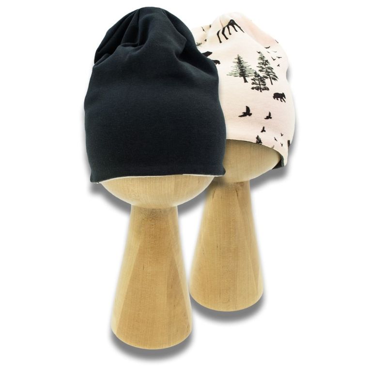 Czapka chłopięca, dwustronna, grafitowo-beżowa, Nicol