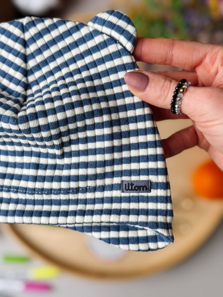 Czapka chłopięca, granatowo-biała, Iltom