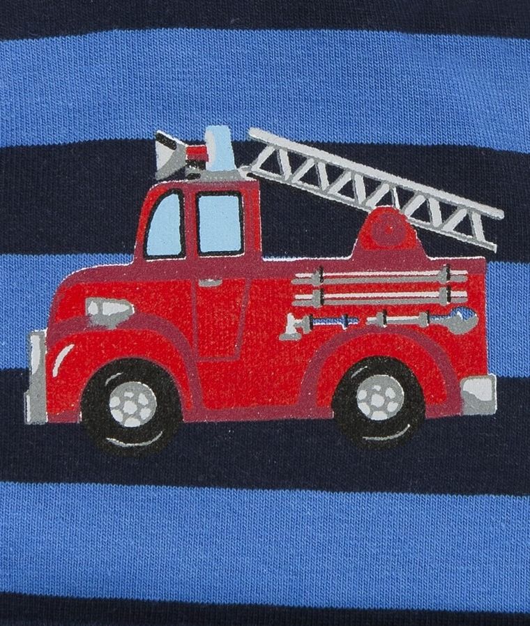 Czapka chłopięca, niebieska, paski, straż pożarna, Döll