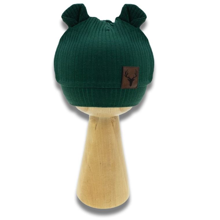 Czapka chłopięca, prążkowana, zielona, Nicol