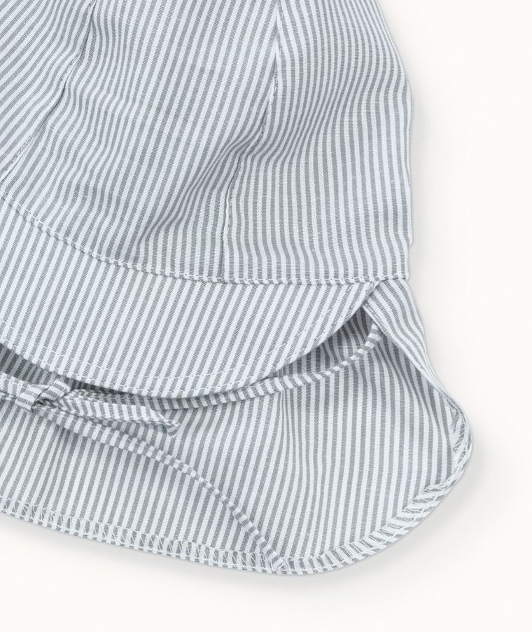 Czapka chłopięca safari, wiązana, szara, Iltom