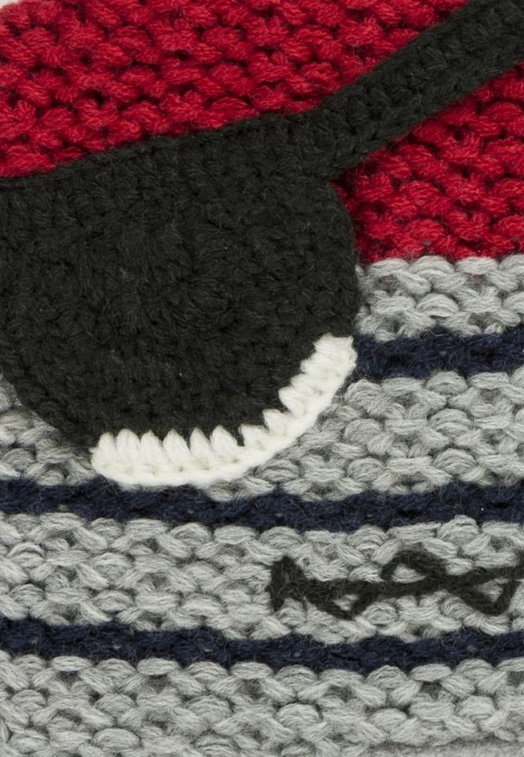 Czapka chłopięca, szaro-czerwona, Döll