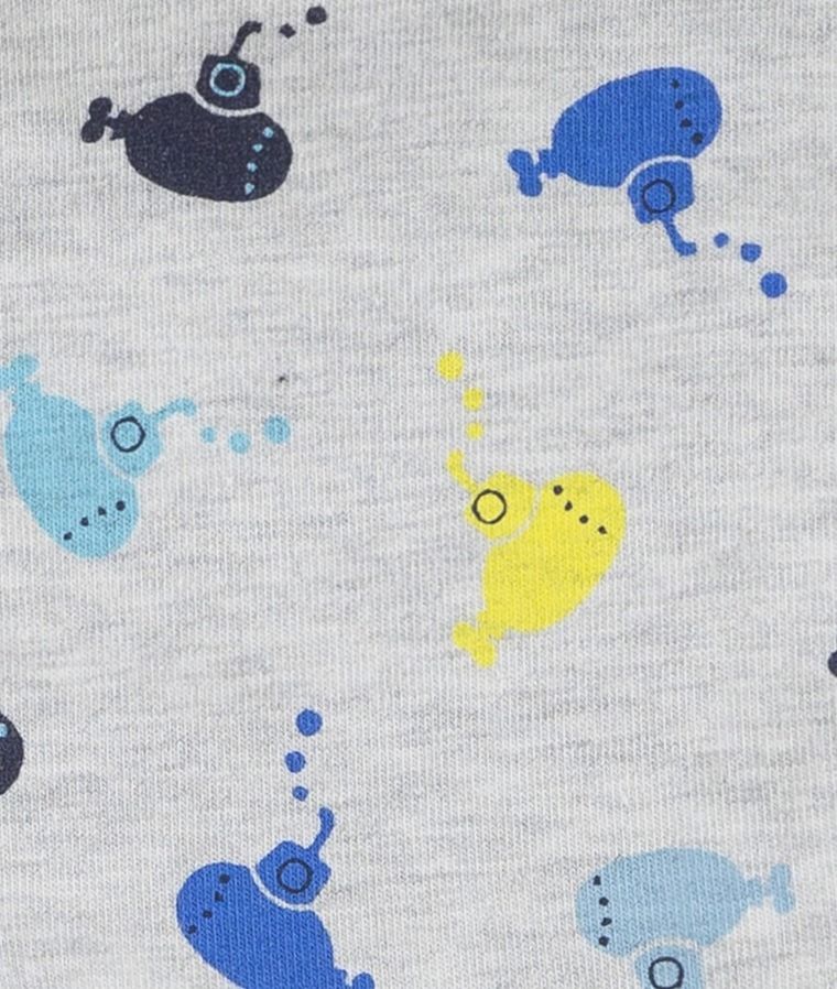 Czapka chłopięca, wiązana, szara, łodzie podwodne, Döll