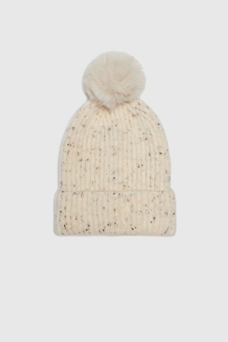 Czapka damska, beżowa, Moodo