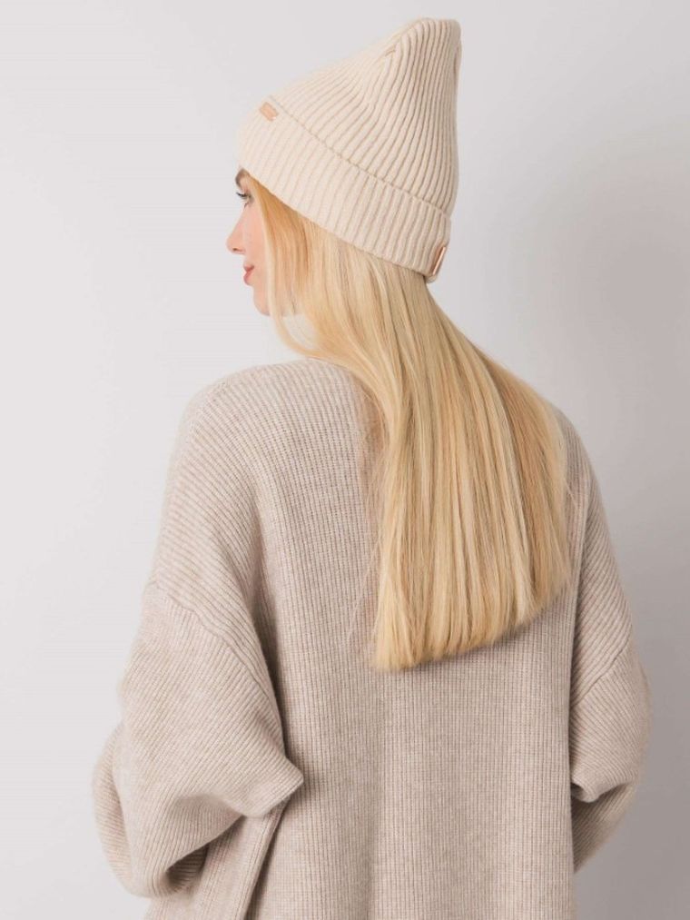 Czapka damska, beżowa, Rue Paris