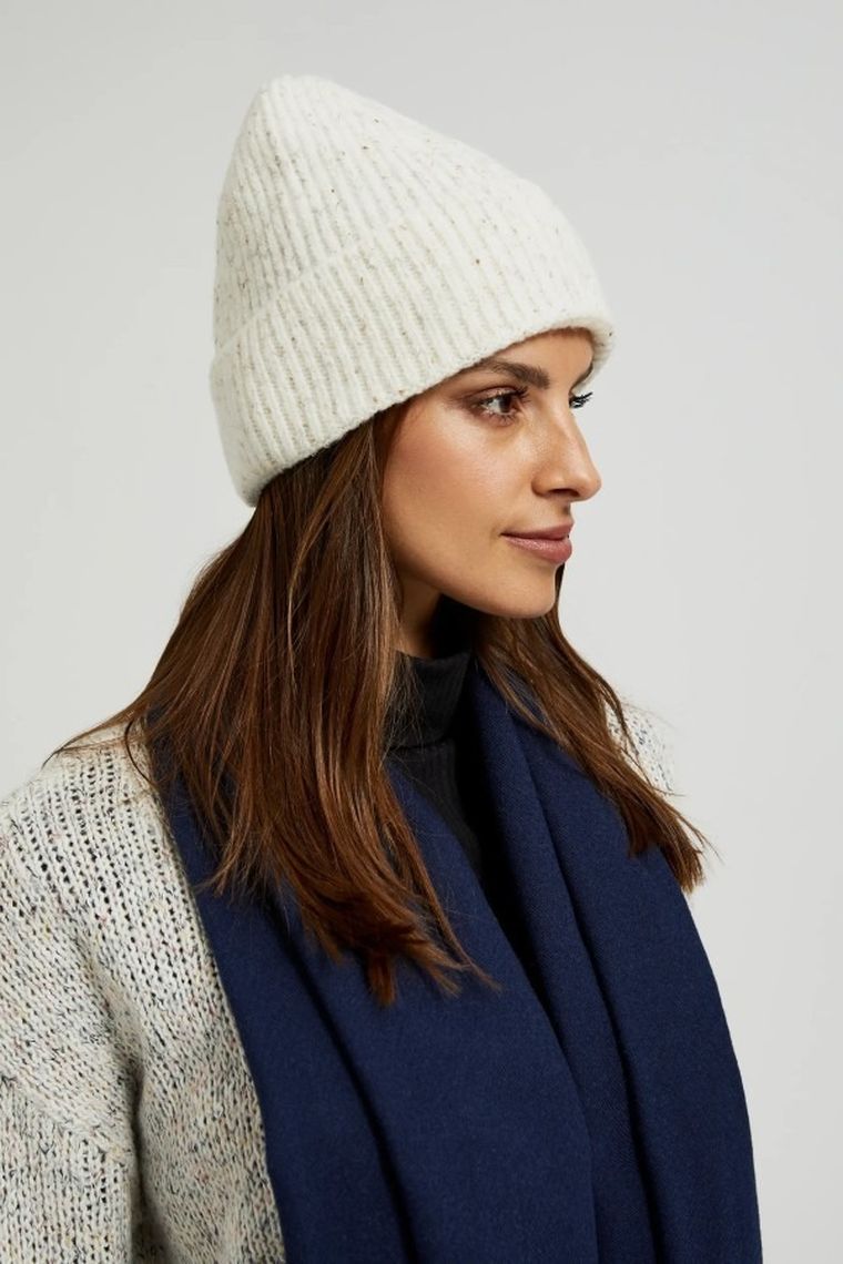 Czapka damska, biała, Moodo