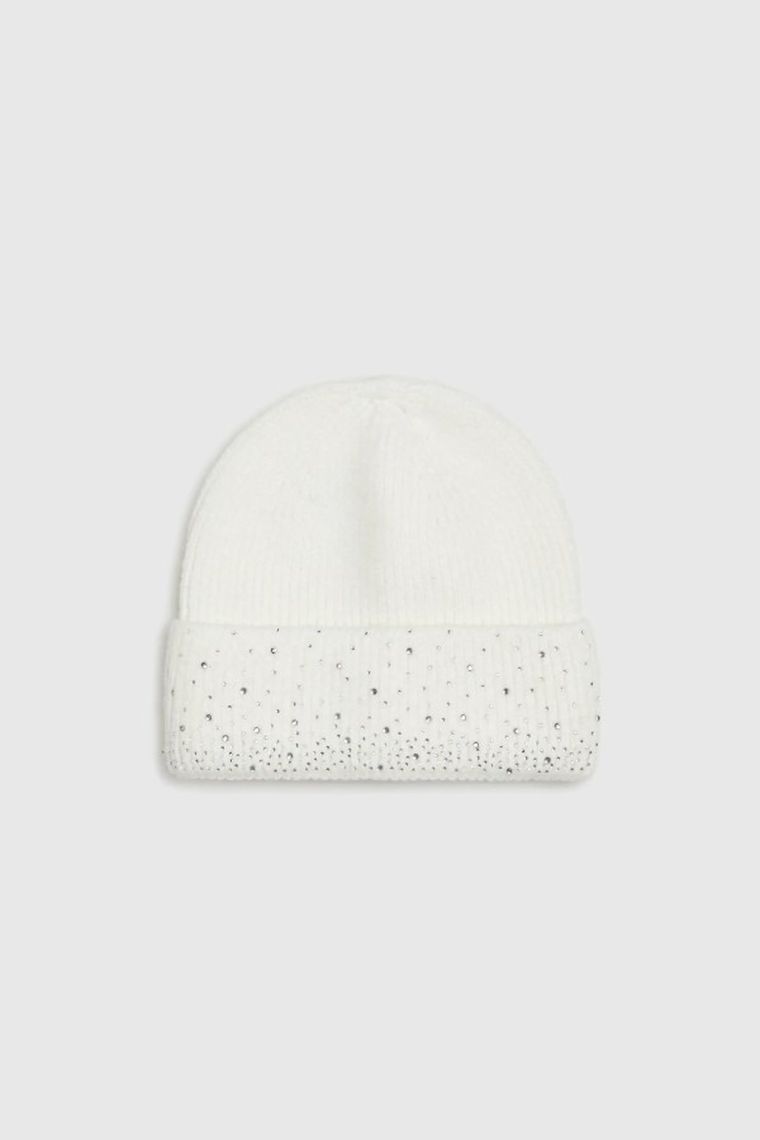 Czapka damska, biała, Moodo