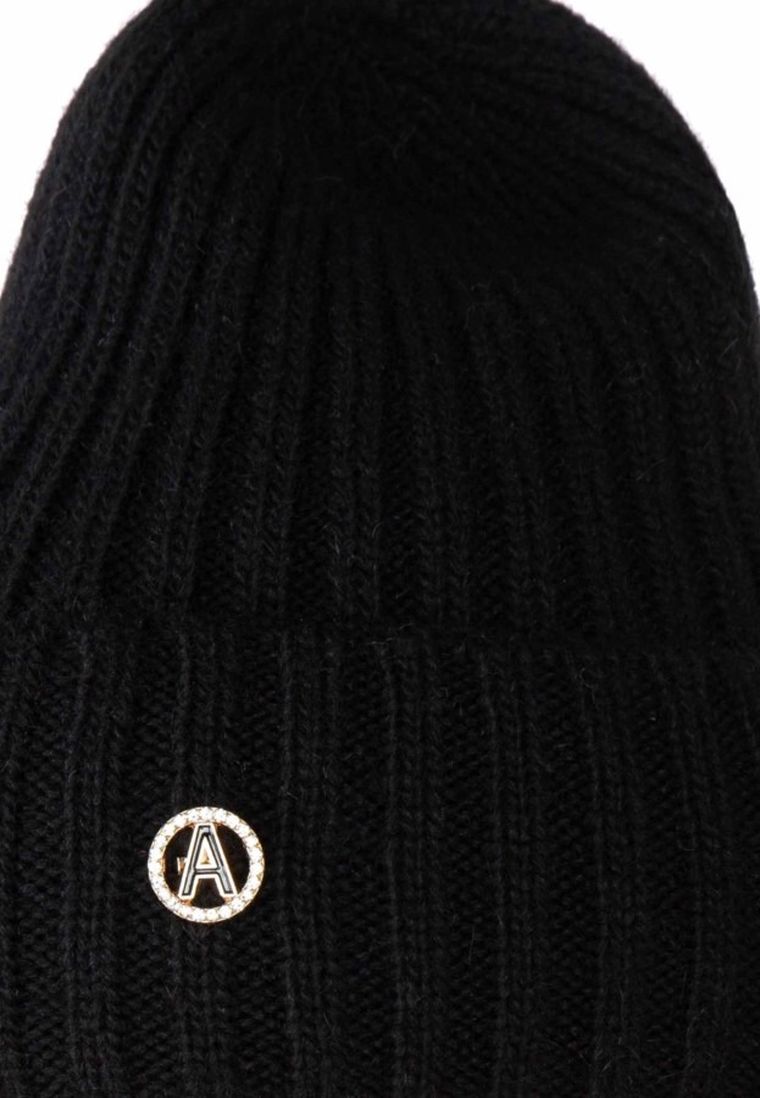 Czapka damska, czarna, Ambra