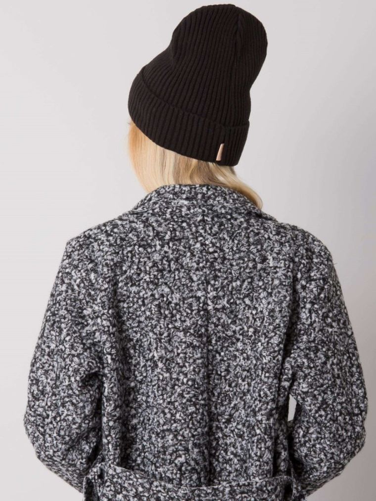 Czapka damska, czarna, Rue Paris