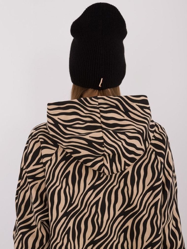 Czapka damska, czarna, Rue Paris