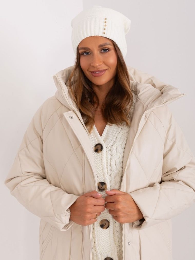 Czapka damska, ecru, Rue Paris