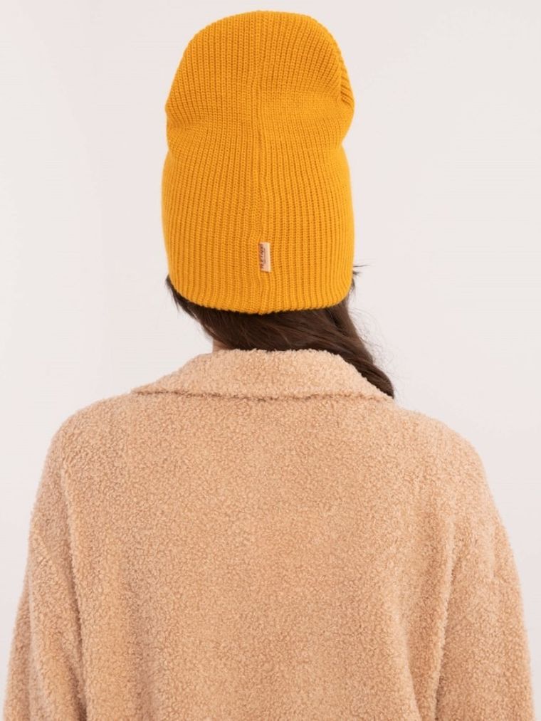 Czapka damska, musztardowa, Rue Paris