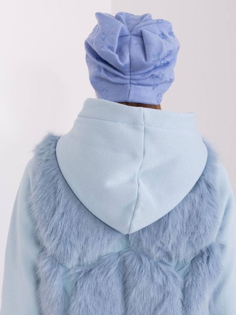 Czapka damska, niebieska, Italy Moda