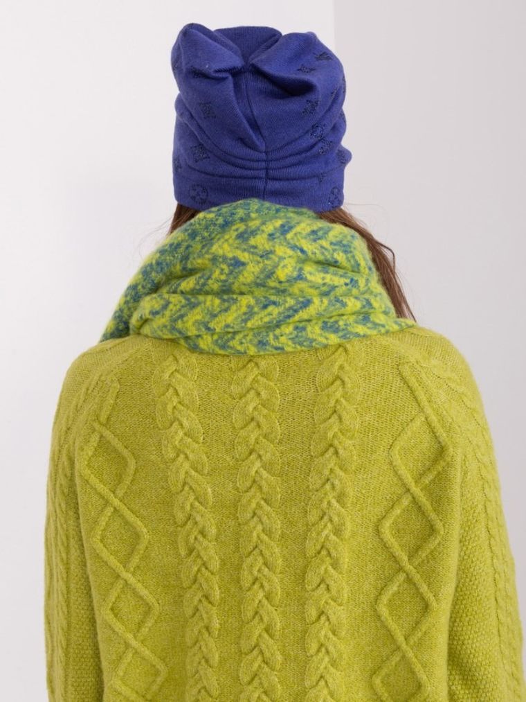 Czapka damska, niebieska, Italy Moda