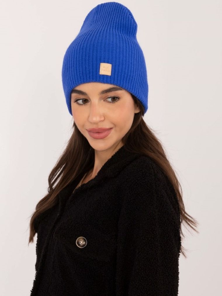 Czapka damska, niebieska, Rue Paris