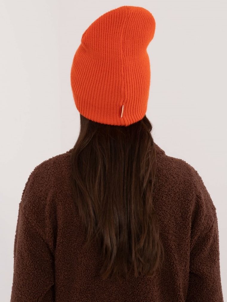 Czapka damska, pomarańczowa, Rue Paris