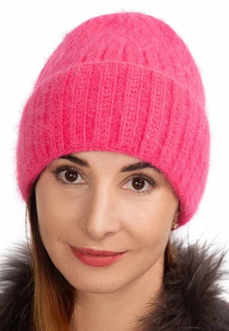 Czapka damska, różowa, Ambra