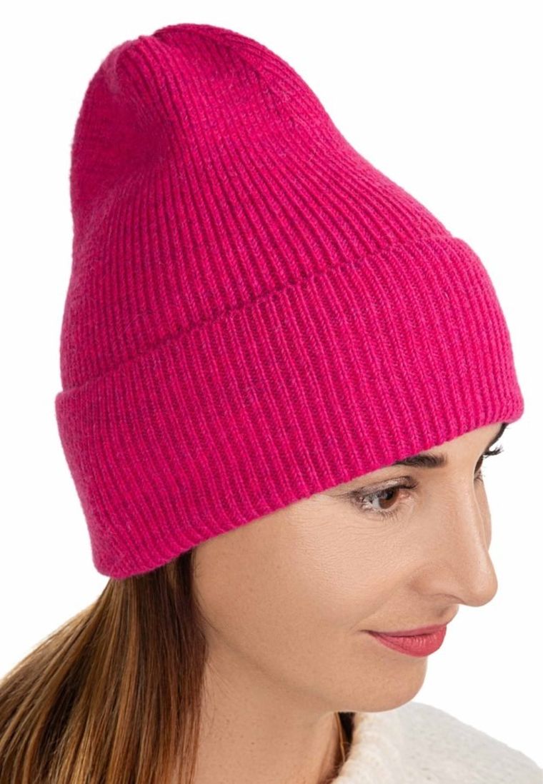 Czapka damska, różowa, Ambra