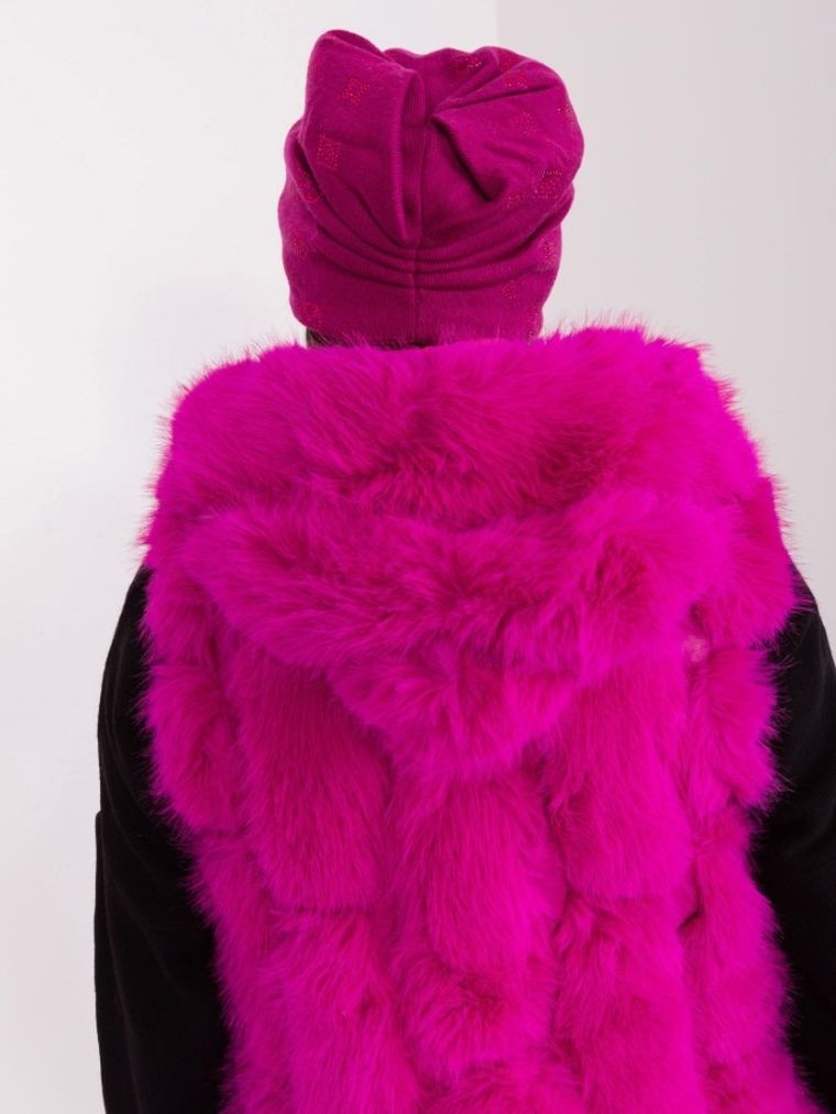 Czapka damska, różowa, Italy Moda