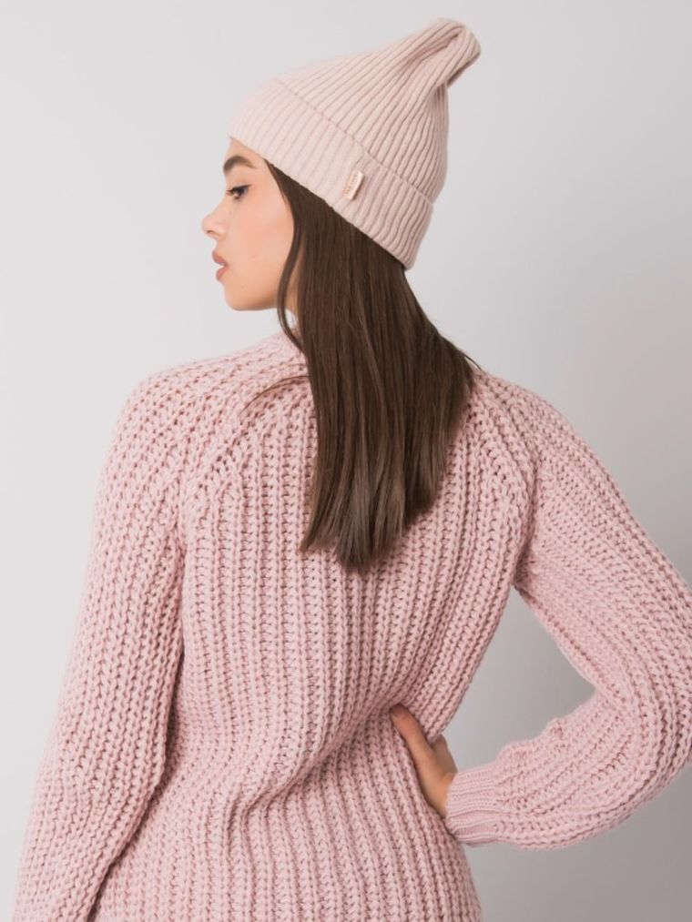 Czapka damska, różowa, Rue Paris