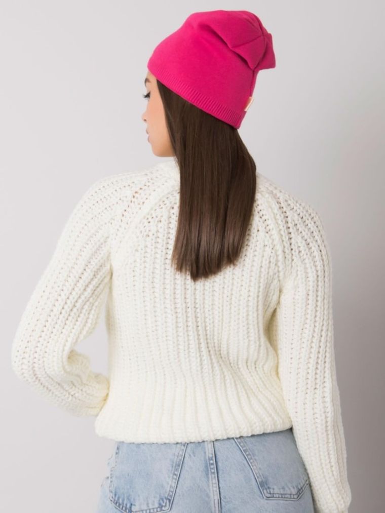 Czapka damska, różowa, Rue Paris