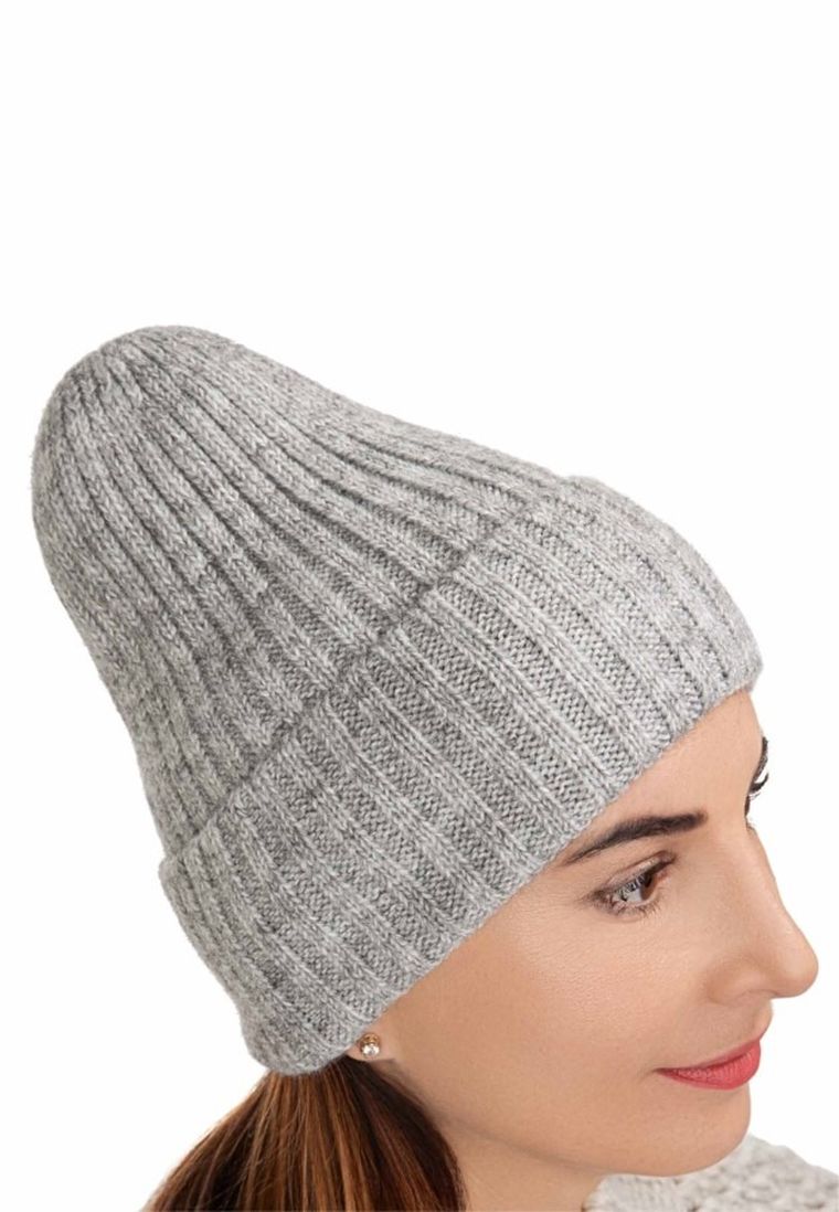 Czapka damska, szara, Ambra