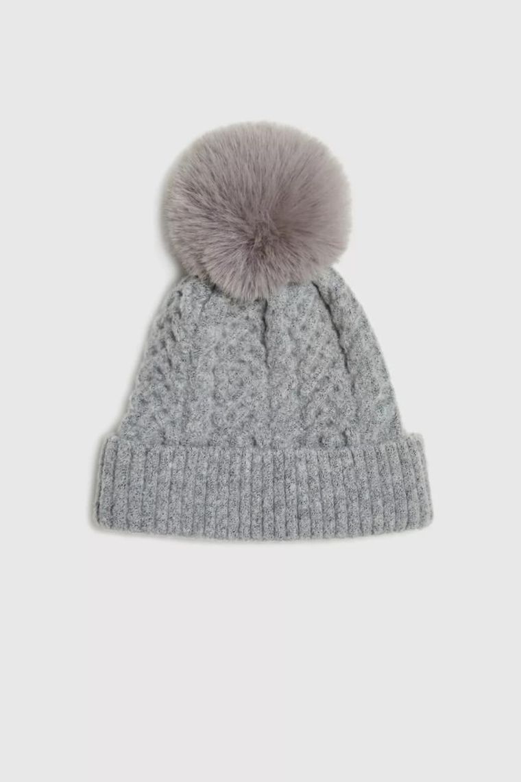 Czapka damska, szara, Moodo