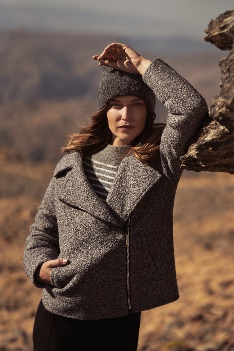 Czapka damska, szara, Moodo