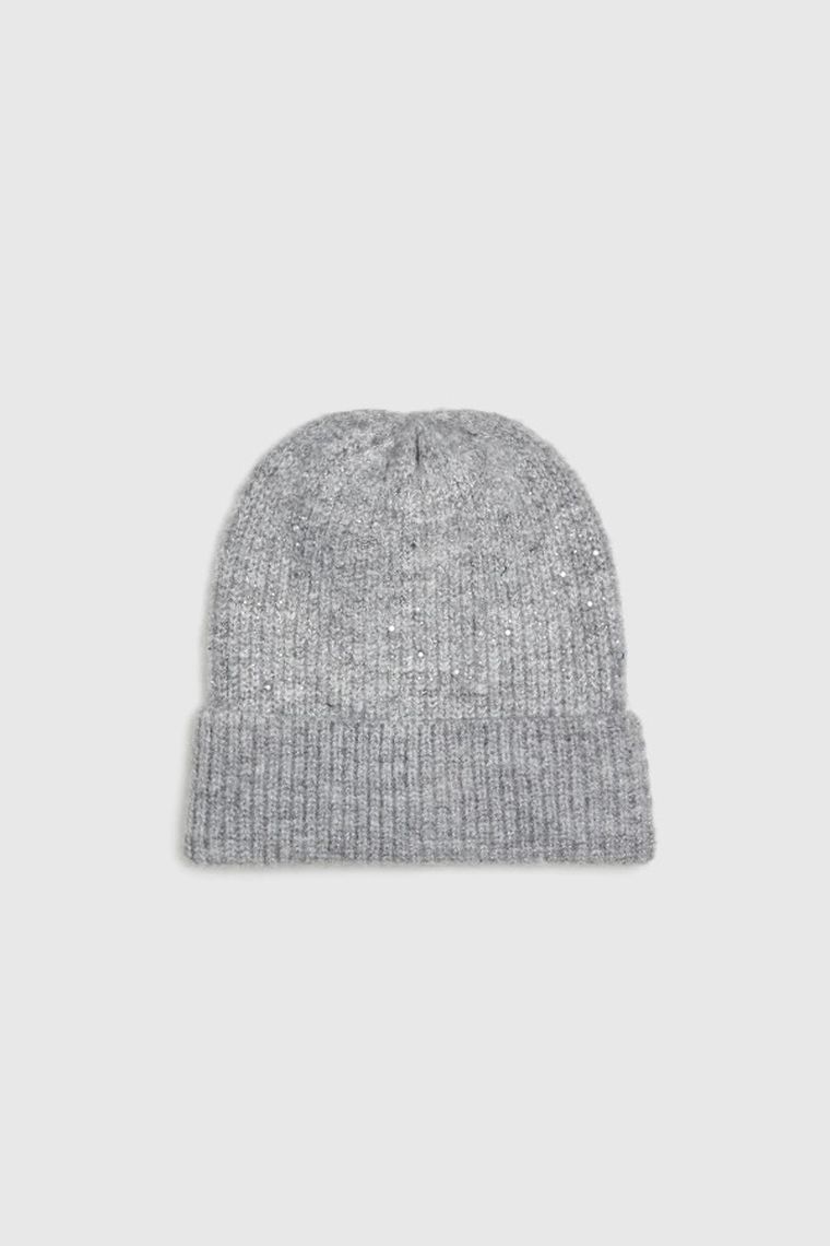 Czapka damska, szara, Moodo