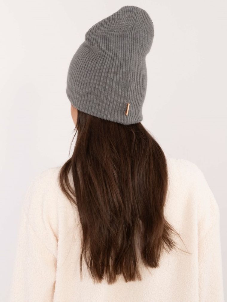 Czapka damska, szara, Rue Paris