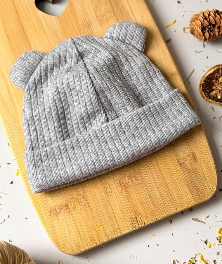 Czapka dziecięca, sweterkowa, szara, Iltom