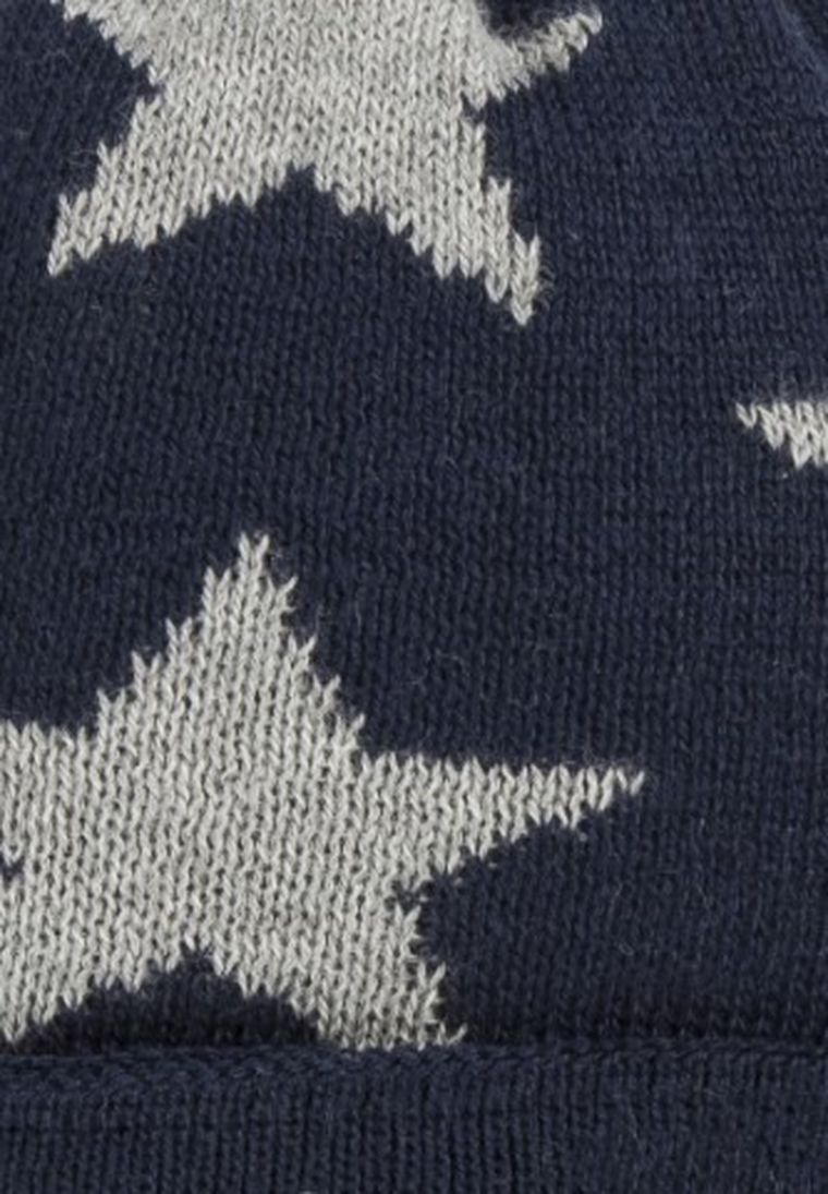 Czapka dziecięca, wiązana, granatowa, gwiazdy, Döll